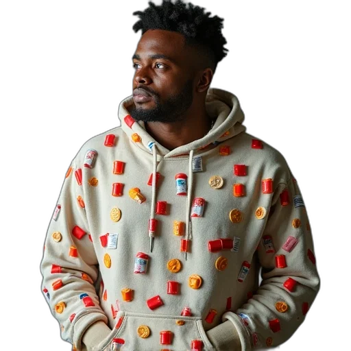 jacket, food, man, wearing transparent PNG cut-out