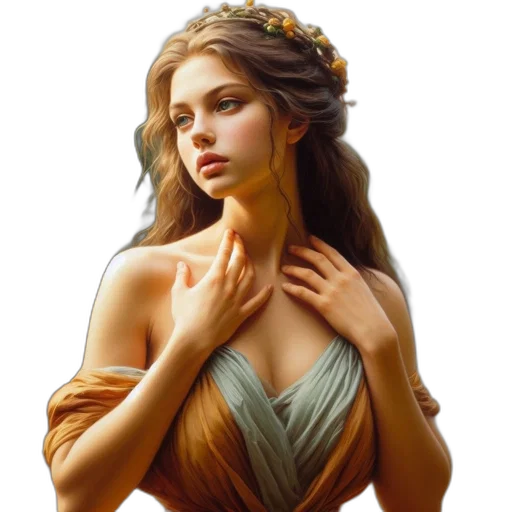 dress, jewelry, crown, face transparent PNG cut-out