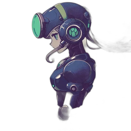 robot, mask, hat, staff transparent PNG cut-out
