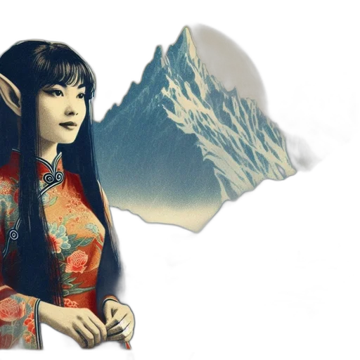fantasy art, vaporwave, concept art, photorealistic transparent PNG cut-out