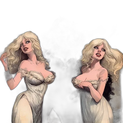 dress, concept art, fantasy art, comic book art transparent PNG cut-out