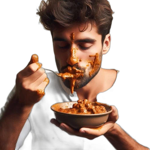 food, face, mask, photorealistic transparent PNG cut-out