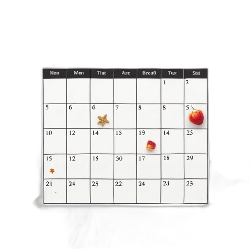 food, june, activity, calendar transparent PNG cut-out