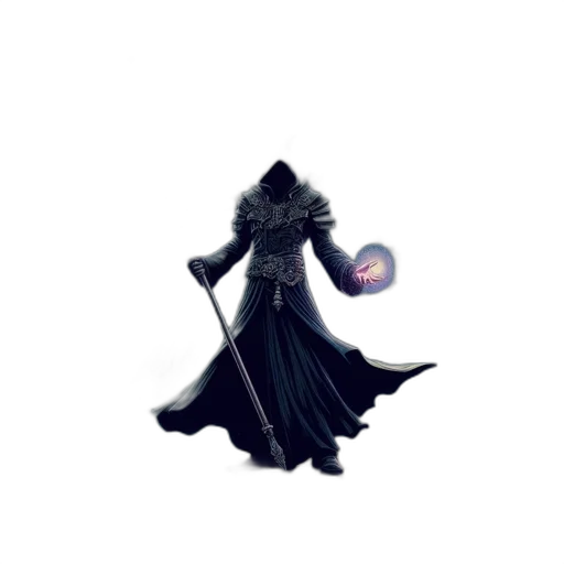 staff, sword, creature, dress transparent PNG cut-out