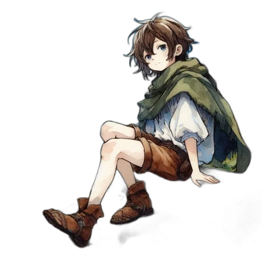 jacket, dress, staff, shoes transparent PNG cut-out