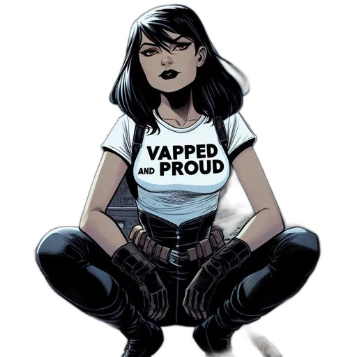 comic book art, concept art, cartoon, female transparent PNG cut-out