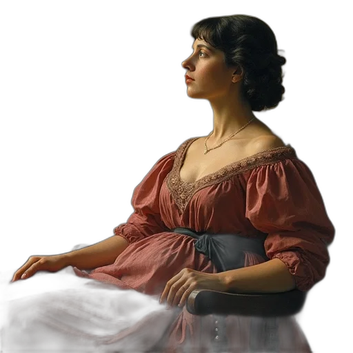 dress, jewelry, face, staff transparent PNG cut-out