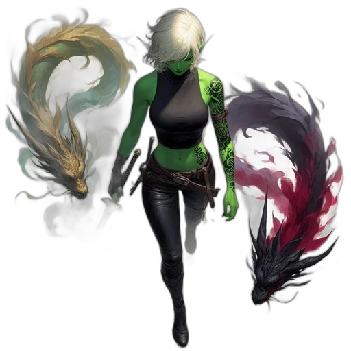 dragon, staff, mask, creature transparent PNG cut-out