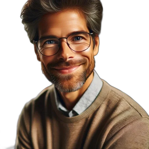 face, hair, jacket, staff transparent PNG cut-out