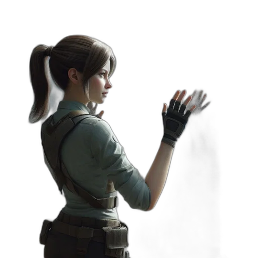 staff, weapon, jacket, robot transparent PNG cut-out
