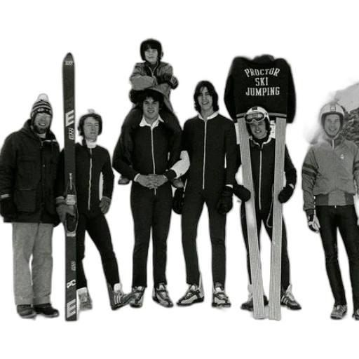 staff, group, skiers, pose transparent PNG cut-out