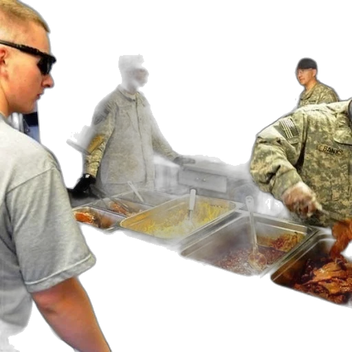 food, group, military, personnel transparent PNG cut-out