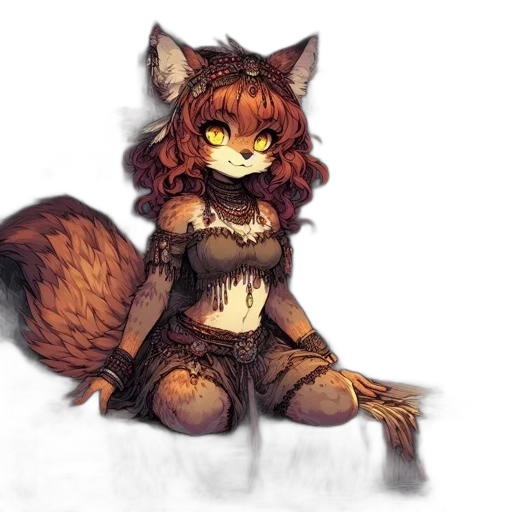 dress, staff, animal, creature transparent PNG cut-out