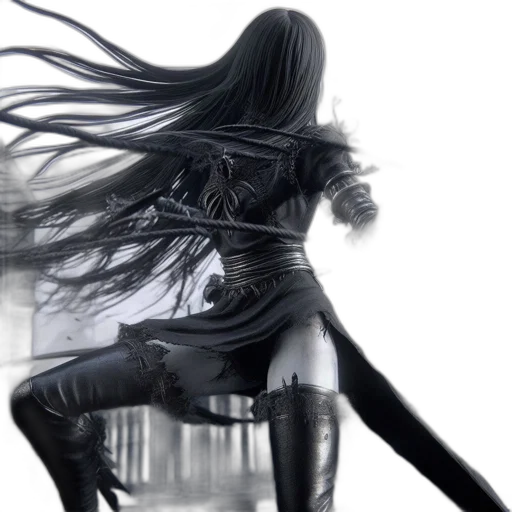 hair, dress, sword, concept art transparent PNG cut-out