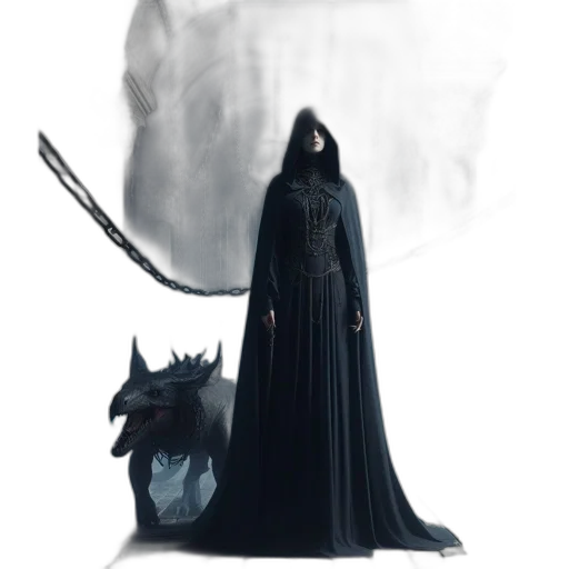 dragon, creature, staff, sword transparent PNG cut-out