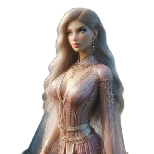 dress, jewelry, fantasy art, concept art transparent PNG cut-out