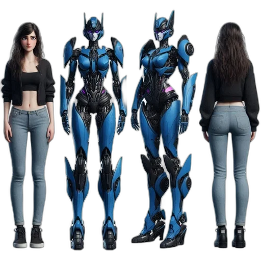 robot, concept art, cyberpunk, comic book art transparent PNG cut-out