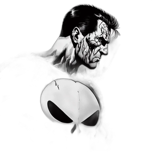 mask, face, robot, comic book art transparent PNG cut-out