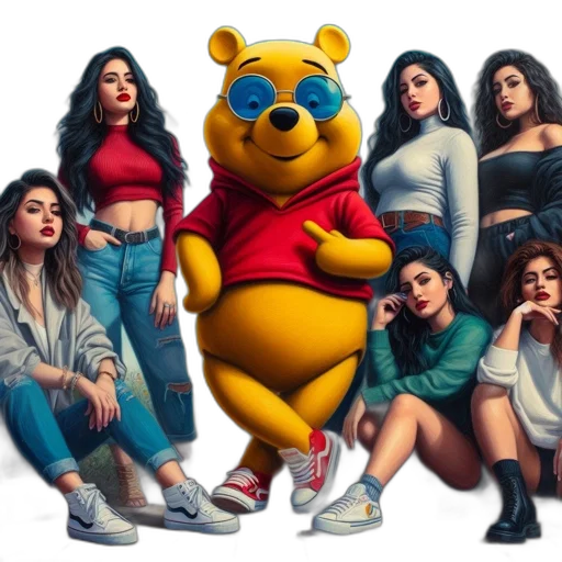 concept art, six, women, pose transparent PNG cut-out