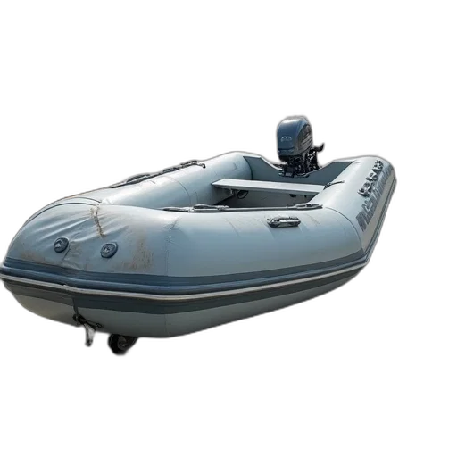 3d render, gray, inflatable, boat transparent PNG cut-out