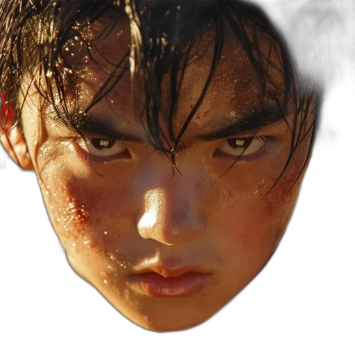 face, hair, weapon, creature transparent PNG cut-out
