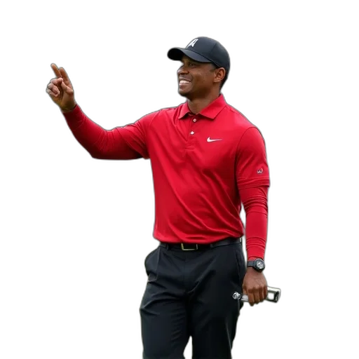 staff, tiger, woods, celebrates transparent PNG cut-out