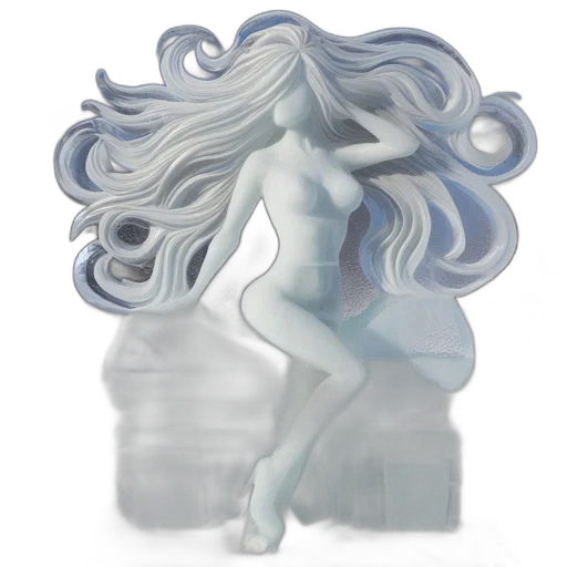 hair, dress, creature, 3d render transparent PNG cut-out