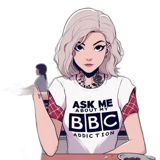 dress, staff, hair, robot transparent PNG cut-out