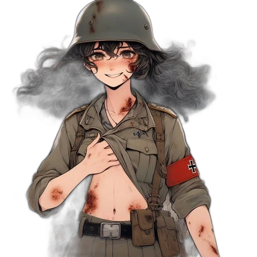 weapon, jacket, hat, staff transparent PNG cut-out