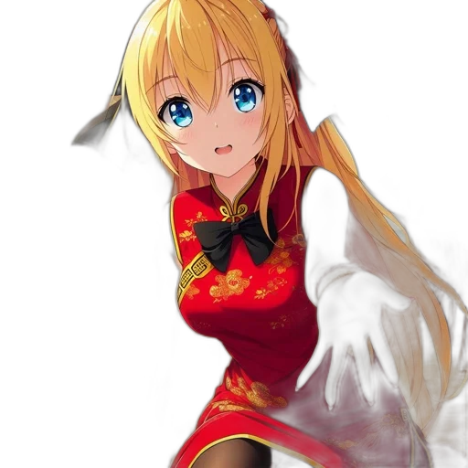 dragon, dress, staff, weapon transparent PNG cut-out