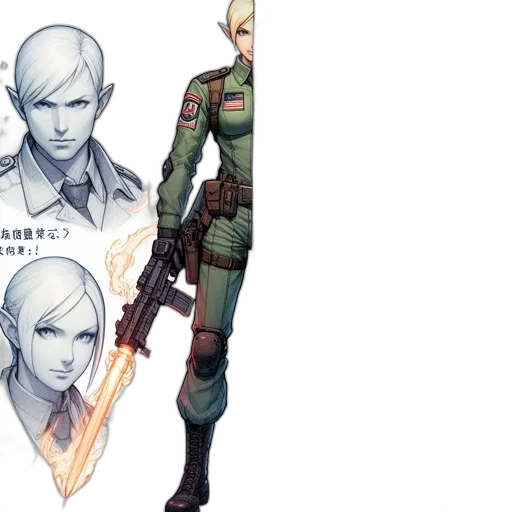 concept art, comic book art, pixel art, compilation transparent PNG cut-out