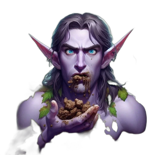 food, face, staff, fantasy art transparent PNG cut-out