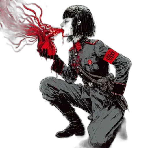 weapon, jacket, mask, comic book art transparent PNG cut-out