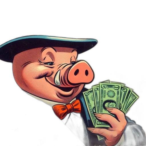 face, anthropomorphic, pig, styled transparent PNG cut-out