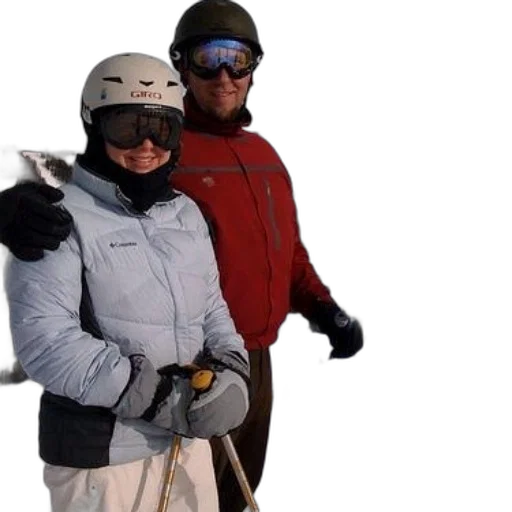 jacket, staff, snow, couple transparent PNG cut-out