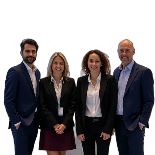 staff, business, professionals, front transparent PNG cut-out