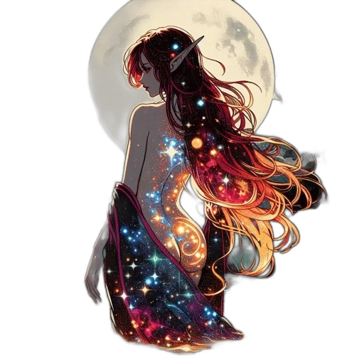 dress, staff, mask, fantasy art transparent PNG cut-out