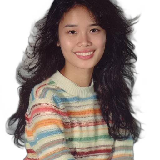 hair, jacket, face, dress transparent PNG cut-out