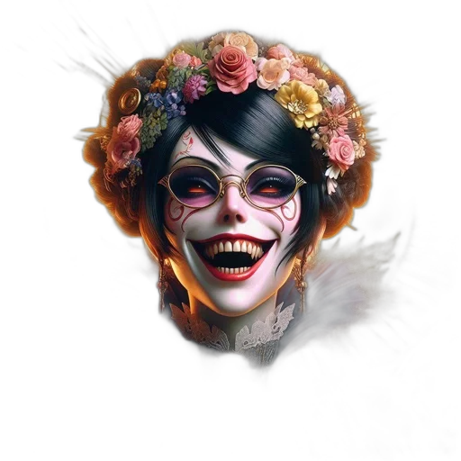 mask, face, crown, flower transparent PNG cut-out