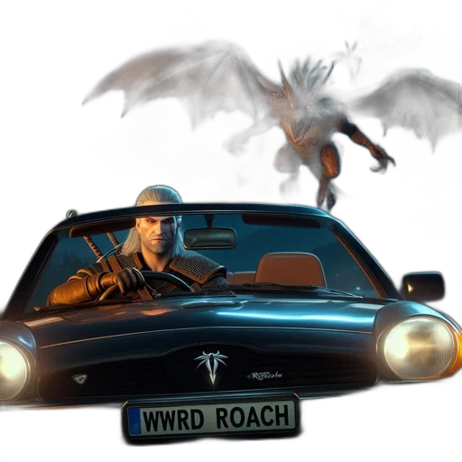 dragon, car, concept art, fantasy art transparent PNG cut-out