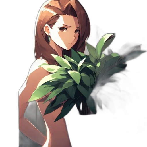 flower, staff, crown, hair transparent PNG cut-out