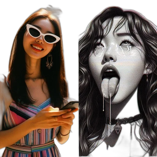photorealistic, oil painting, concept art, cartoon transparent PNG cut-out