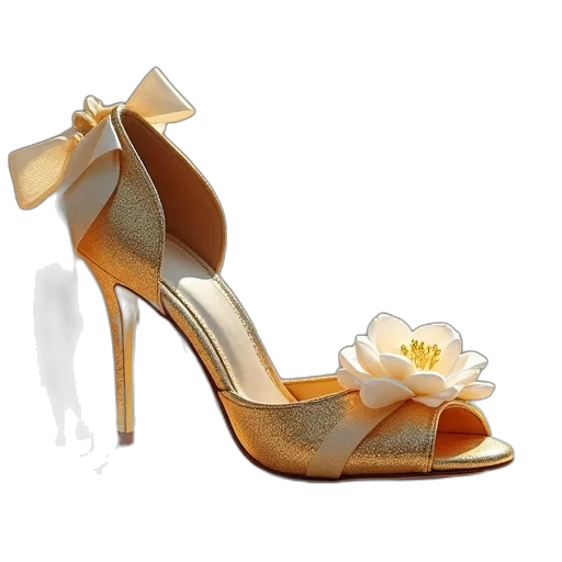 shoes, 3d render, photorealistic, golden transparent PNG cut-out