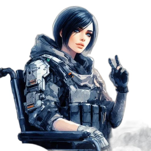 face, jacket, weapon, staff transparent PNG cut-out