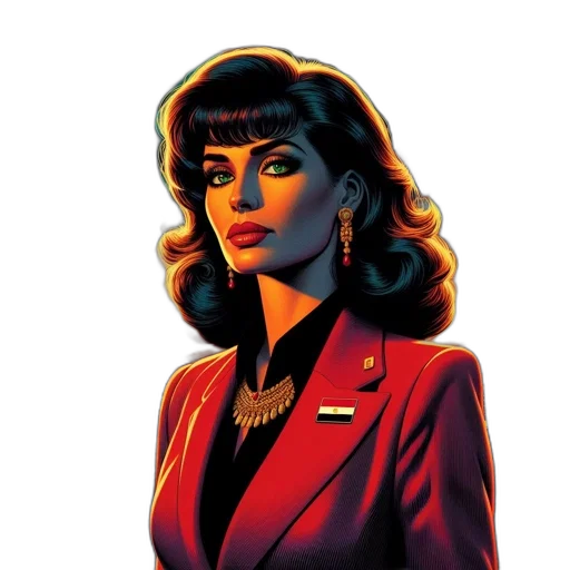 jacket, staff, face, comic book art transparent PNG cut-out