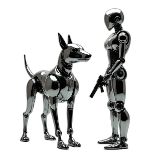 robot, animal, concept art, 3d render transparent PNG cut-out