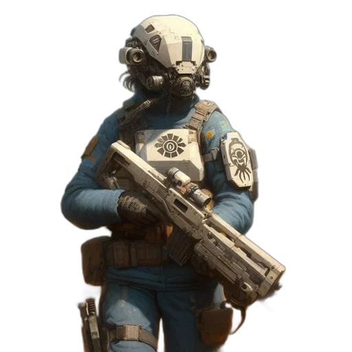 weapon, staff, mask, robot transparent PNG cut-out