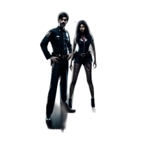 staff, jacket, hair, robot transparent PNG cut-out