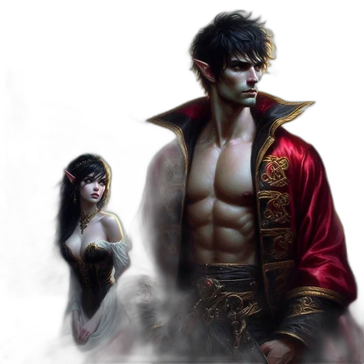 fantasy art, concept art, comic book art, photorealistic transparent PNG cut-out