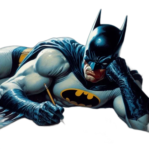 comic book art, concept art, photorealistic, batman transparent PNG cut-out
